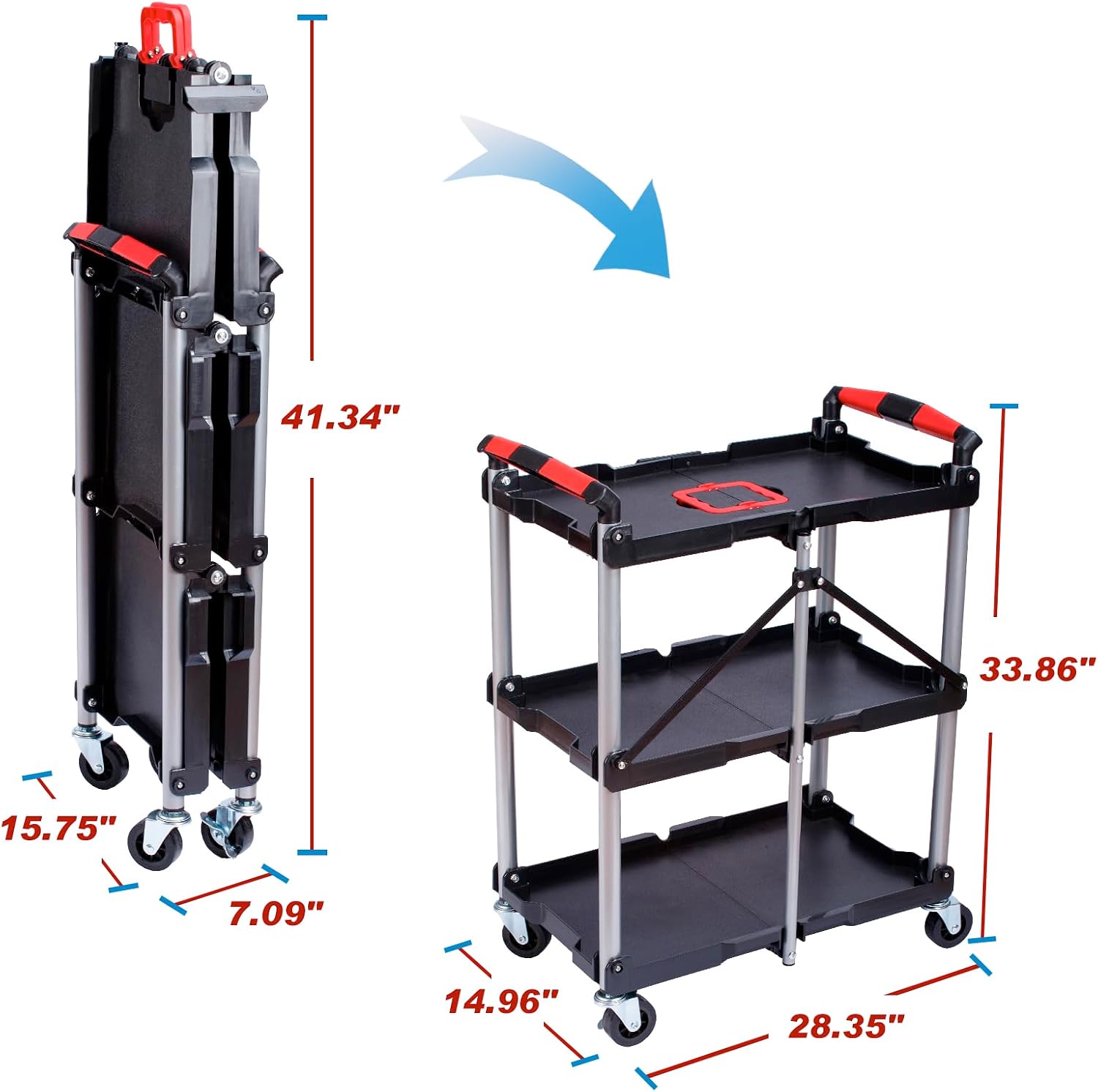 Wózek warsztatowy składany z 3 – Workshop Tools Shelf recenzja i cena