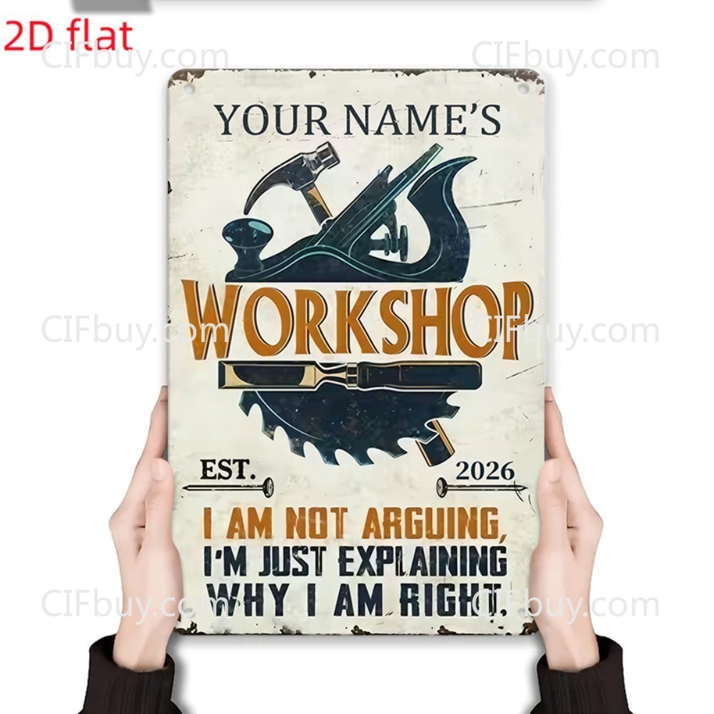 Metalowy Znak Warsztatowy z Wł – Workshop Tools Name recenzja i cena